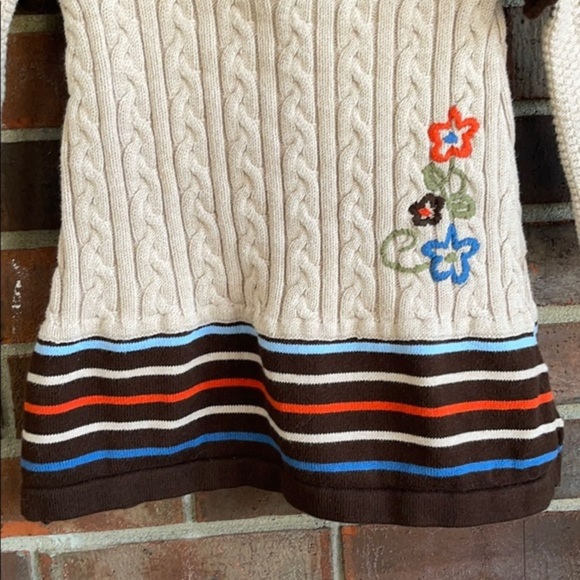 Hanna Andersson Cable Knit Sweater Dress Fair Isle Size 80 US 2 - Picture 5 of 16